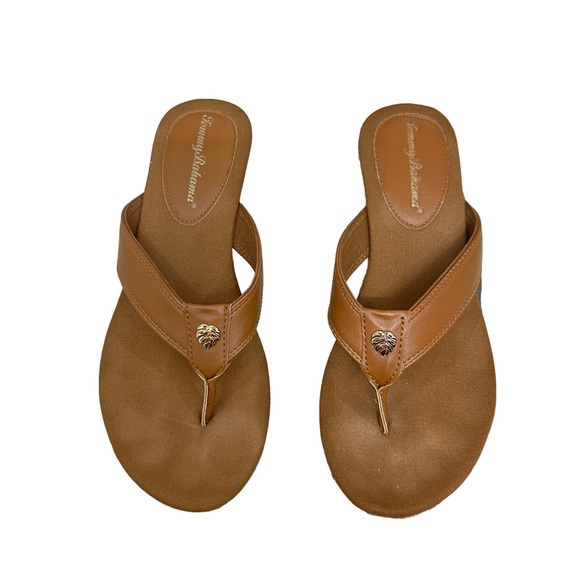 Tommy Bahama Seige tan tropical women’s thong wedge size 7 - Picture 2 of 9